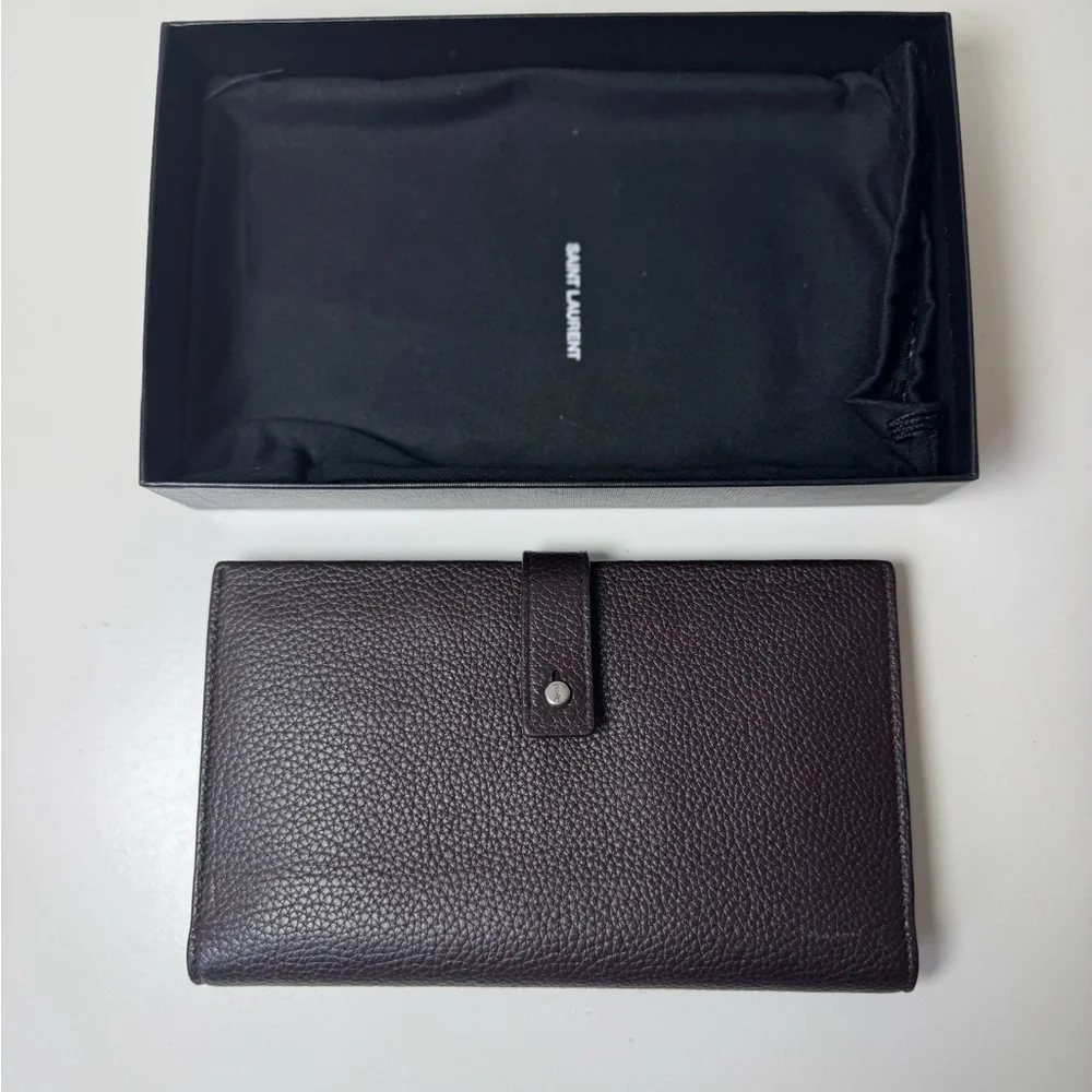 Yves Saint Laurent Women’s Brown Leather Long Wallet - Picture 14 of 16